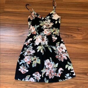 Black Dress with Floral Pattern